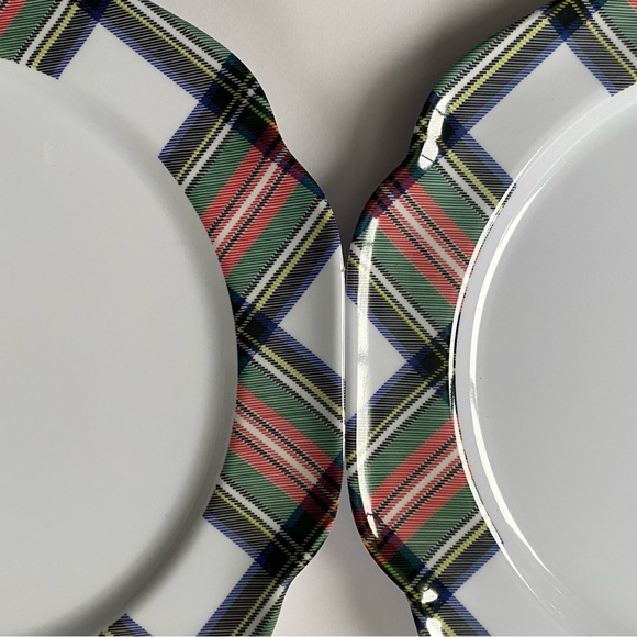 ASPEN HOME Tartan Plaid Dinner Plate Set of 4 Dinner 10.5” Melamine MINT Cond - Picture 3 of 16
